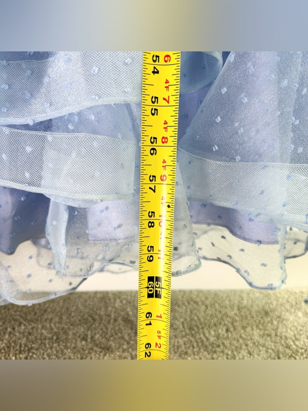Nox Anabel Periwinkle Swiss Dot Mesh Tiered Prom Dress Gown Medium Fairycore - Picture 14 of 17